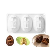 3-Cavity Almond Silicone Baking Mold For Mousse Cakes, Chocolate, Fondant,