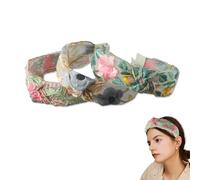 3 cerchietti per capelli con ricamo floreale, da donna, sottili, confortevoli e traspiranti, design antiscivolo, per capelli da donna