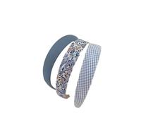 3 cerchietti per capelli in stile retrò, motivo floreale, stile coreano, a tesa larga, piccoli fermagli per capelli freschi, accessori per capelli super fatati (3 pezzi, blueB)