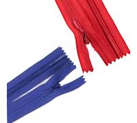 3# Cerniera nascosta in nylon Rosso&Blu da 30.48 cm Cerniera invisibile da 12 pollici per borsa da cucire artigianale per cuscino Cusion Materasso Letto per cani fai da te 10 pcs Leekayer