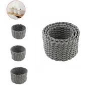 3 CESTINI INTRECCIATI CORDA CESTO PORTA OGGETTI ORGANIZZA ROTONDO 74624