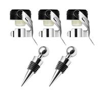 3 chiusure per bottiglie di vino, 2 chiusure per vino rosso con testa rotonda, tappi per vino e spumante, tappi per bottiglie di birra, coperchi in acciaio inox per chiudere le bottiglie