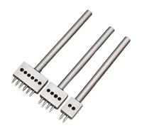 3 Cinghi Pelle Set 4 Mm 2/4/6 Prong Dente Allacciatura Striccia Cuoio con per Artigianato