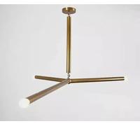 3 Ciondolo Luce Metà Secolo Moderno Crudo Ottone Sputnik Luce Lampadario