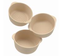 3 ciotole impilabili naturali in silicone con setaccio acqua e sabbia | Ciotole per gioco sensoriale | Accessori sensoriali e giochi d'acqua | Da 10 mesi | Accessori Tuff Tray