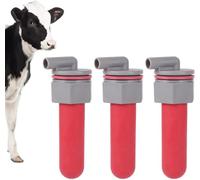 3 ciucci per vitelli con base fissa per l'alimentazione del latte, secchio di mucca, capezzoli, tettarelle, tettarelle in gomma morbida, per bovini, cavalli, asini (grigio)