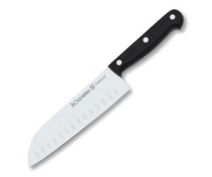 3 CLAVELES 1125 - Coltello Santoku alveolato, 18 cm