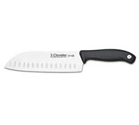3 CLAVELES CUCHILLO SANTOKU ALVEOLADO Evo PL. 18 cm-7" E 3C 01356, Alloy Steel, Multicolor, 40x6x1 cm