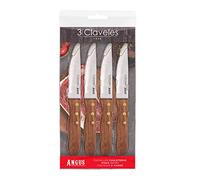 3 CLAVELES SET 4 CUCHILLOS CHULETEROS ANGUS 12 cm- 4.5" E 3C