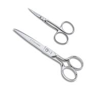 3 Claveles Set Multiuso, Cucito 6" + Forbici da ricamare Curva 4" Fai da Te, mansioni domestiche E Professionali, Argento, Standard