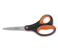 3 CLAVELES TIJERA Varios USOS 7" B 3C 00127, Mango Soft Naranja Y Negro, Acero Inoxidable