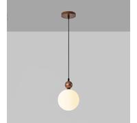 3 Cluster Globe Fixture Mid Century Milk Glass Pendant Light Kitchen Island Single Moon Hanging Lamp Vintage Farmhouse Wood Chandelier for Dining Room Bedroom Stairwell