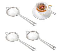 3 colini piccoli a rete fine, 5,5 cm, a rete fine con manico antiscivolo, mini setaccio in acciaio inox per tè sfuso, caffè, spezie, setaccio da cucina