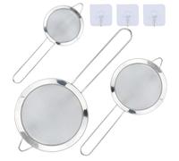 3 colini piccoli in acciaio inox a maglia fine con ganci da cucina, 8 cm/12 cm/18 cm di diametro, setaccio a maglia fine, colino da cucina, colino da cucina, colino da cucina, ideale per succhi di