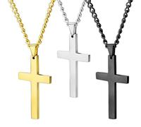 3 Collane, Collana Croce In Argento, Croce E Catena, Collana Per Uomo, Collana Per Ragazzi E Bambini