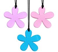 3 collane da masticare in silicone a forma di fiore, adatte per bambini sensoriali, per ragazzi e ragazze con autismo, ADHD, ansia o SPD da masticare per ragazzi, ragazze e adulti