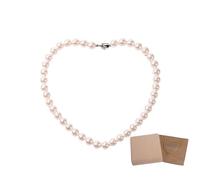 3 collane di perle naturali con conchiglie di mare profondo, 10 mm, rotonde bianche, gioielli da donna, lunghezza 45 cm, annodato a mano, filo classico alla moda, include confezione regalo e borsa