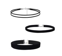 3 collane girocollo da donna, in velluto nero, girocollo nero, collare da donna, con gozzo regolabile, collari neri per collare da donna e ragazza, danza, Halloween, compleanno, festa, cosplay