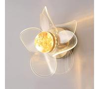 3 Color Modes 6W Led Wall Mount Light, Bedroom Bedside Flower Design Art Home Deco Wall Lighting Fixture, Gold Metal Wall Sconce Ceiling Mounted Lamps with Acrylic Lamp Shade/Orange