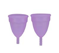 3 Colori 2 Pezzi/se Coppetta Mestruale per Principianti-morbida Coppetta Mestruale Riutilizzabile Tampone e Tampone Detergente Alternativo Modello Usa e Getta di Coppette in Silicone(Viola)