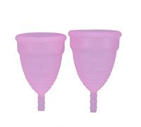 3 Colori 2 Pezzi/se Coppetta Mestruale per Principianti-morbida Coppetta Mestruale Riutilizzabile Tampone e Tampone Detergente Alternativo Modello Usa e Getta di Coppette in Silicone(Rosa)