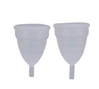 3 Colori 2 Pezzi/se Coppetta Mestruale per Principianti-morbida Coppetta Mestruale Riutilizzabile Tampone e Tampone Detergente Alternativo Modello Usa e Getta di Coppette in Silicone(Bianco)