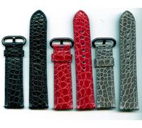 3 Colori 22mm O 24mm Montbrillant Peaux Genuine Cinturino Alligatore Grigio Nero