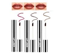 3 Colori Lip Liner Peel Off, Lip Stain Lunga Tenuta, Matita Labbra Waterproof Effetto Naturale, Tinta Labbra Peel Off Alta Pigmentazione per Contorno e Riempimento (Marrone Chiaro/Scuro/Borgogna)