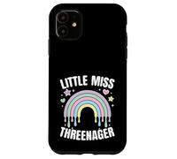 3 ° compleanno 3 anni Little Miss Threenager Girls Custodia per iPhone 11