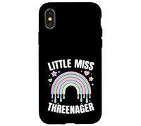 3 ° compleanno 3 anni Little Miss Threenager Girls Custodia per iPhone X/XS