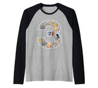 3° Compleanno Cavaliere Castello 3 Anni Ragazzi Medievale Maglia con Maniche Raglan