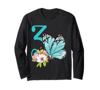 3° compleanno farfalla festa ragazze blu monarca floreale tre Maglia a Manica