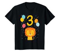 3 ° Compleanno per Bambini Compleanno Terzo Compleanno Leone Maglietta
