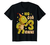 3° Compleanno Ragazza Bimba Tartaruga Ho 3 Anni Maglietta