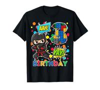 3° Compleanno Ragazzo Ninja Blocks Master Builder Kids Maglietta