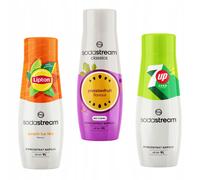 3 concentrati Sodastream. Lipton Ice Tea Pesca + Frutto della Passione + 7up Fre