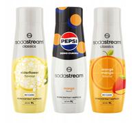 3 Concentrati Sodastream Sambuco + Pepsi Max Mango + Arancia Mango