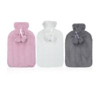 3 Confezione Acqua Calda Bottiglie Morbido Husky Peluche Pom 2L Pile Cover Heat