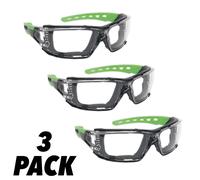 3 Confezione Sealey Policarbonato Occhiali di Sicurezza Eva Schiuma Fodera
