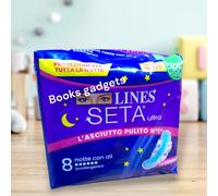 12 Confezioni (96 Assorbenti) Lines Seta Ultra Notte con Ali Ipoallergenico