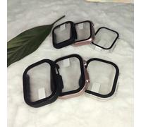 3 Confezioni 3 IN 1 Pellicola in Vetro Temperato Custodia Paraurti in PC Duro per Apple Watch Serie 10 9 8 7 6 5 4, Compatibile 38mm/40mm/41mm/42mm/44mm/45mm/46mm/49mm Protezione Schermo I Watch, Prot