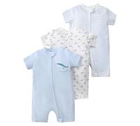 3 Confezioni Bambino Pigiama Pagliaccetto Manica Corta Tute da Notte Cerniera Lampo Infante Tuta 100 Cotone Estate Cartone Animato Tutina 12-18 Mesi