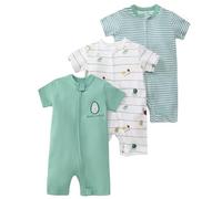 3 Confezioni Bambino Pigiama Pagliaccetto Manica Corta Tute da Notte Cerniera Lampo Infante Tuta 100 Cotone Estate Cartone Animato Tutina 9-12 Mesi