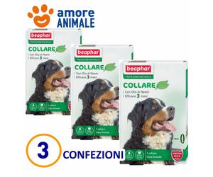 3 CONFEZIONI Collare Beaphar 80 cm Protezione Naturale - Per Cane Taglia Grande