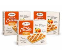 3 Confezioni Crostata Albicocca E Pesca 12x60g Snack Tranci Incartati Singoli 720g