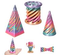 3 confezioni di coni impossibili, a forma di cono a spirale, fidget con, con stampa 3D, piramide impossibile, giocattolo per lo stress e l'ansia, rilassante (colorato)