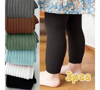 3 Confezioni di Leggings da Ragazza a Nove Cent, Design Versatile e Minimalista, Adatti per Tutte le Stagioni 4-7Y,0-6M,6-12M,1-2Y,2-3Y,7-9 anni,10-12 anniColore unicoTessuto