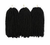 3 Confezioni di parrucche intrecciate a molla da 8-12 pollici, parrucche intrecciate a molla all'uncinetto per donne, adatte per Passion Twist, Butterfly Locs, Crochet Twist, Crochet Braids corti, ext