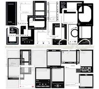 3 confezioni di pellicole adesive ritagli di carta adesivi per timbri collage cornice di carta bordo bianco nero accessori per scrapbooking per creazione di cartoline foto di journaling (Episode)