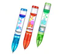 3 confezioni di penne a sfera con timer liquido e ricariche extra - penna a sfera retrattile con bolle e gocce colorate in movimento - scrittura rilassante e calmante a sfera liquida con funzione fidg